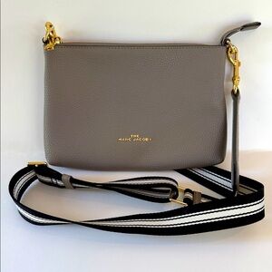Marc Jacobs Taupe Crossbody Bag with Gold Accents